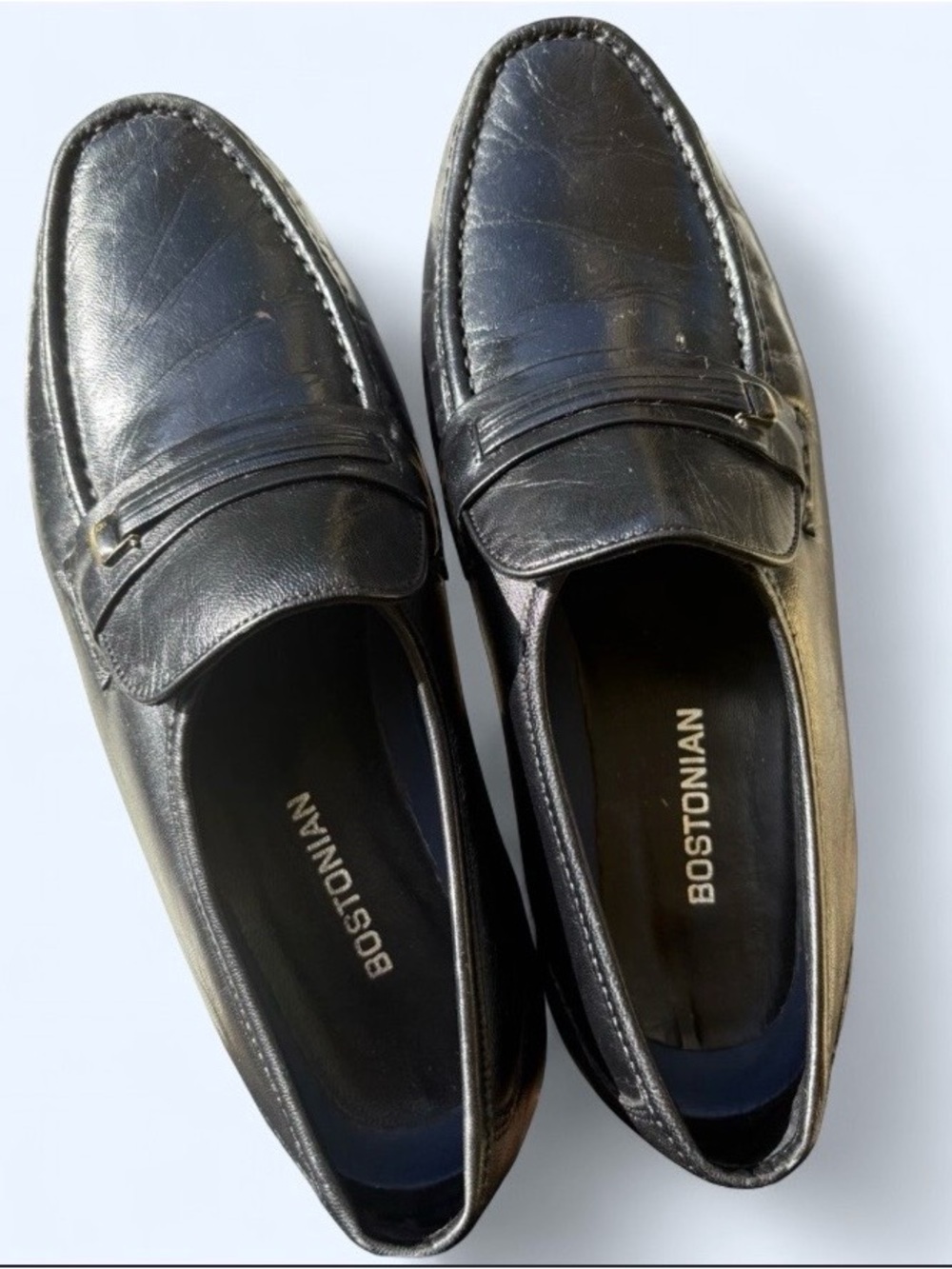 Bostonian Men's Black Leather Penny Loafers Size 8